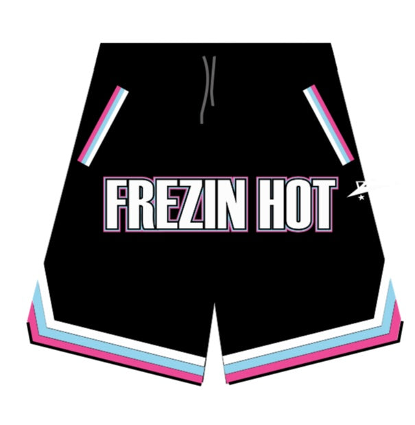 FH SHORTS BLACK TRIM PINK SKY