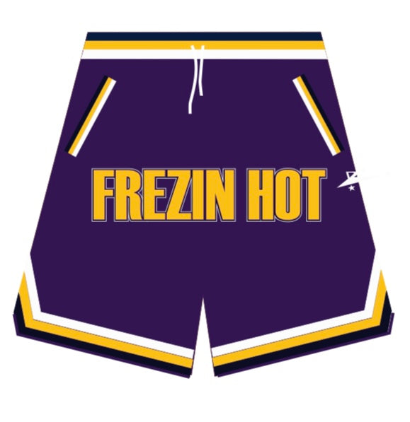 FH SHORTS PURPLE TRIM YELLOW BLACK